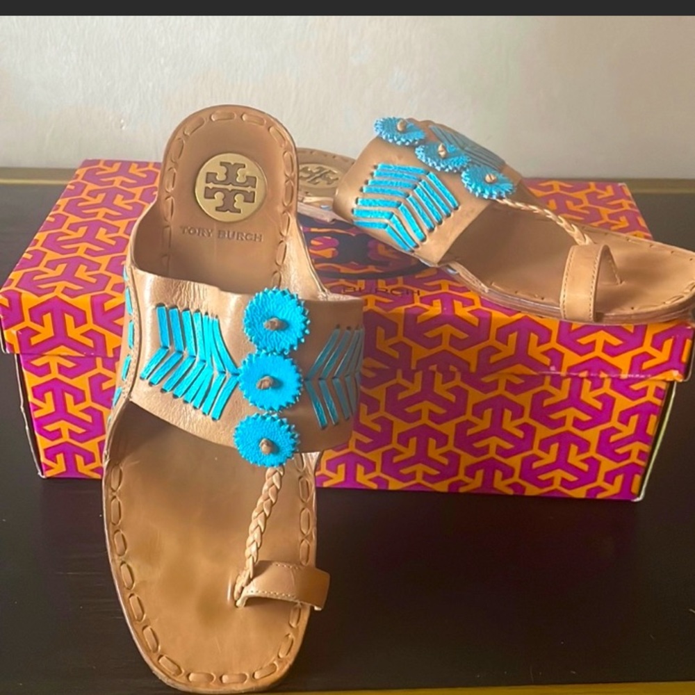 Tory Burch Caylan Leather Sandals Size 6